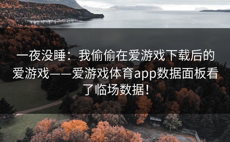 一夜没睡：我偷偷在爱游戏下载后的爱游戏——爱游戏体育app数据面板看了临场数据！