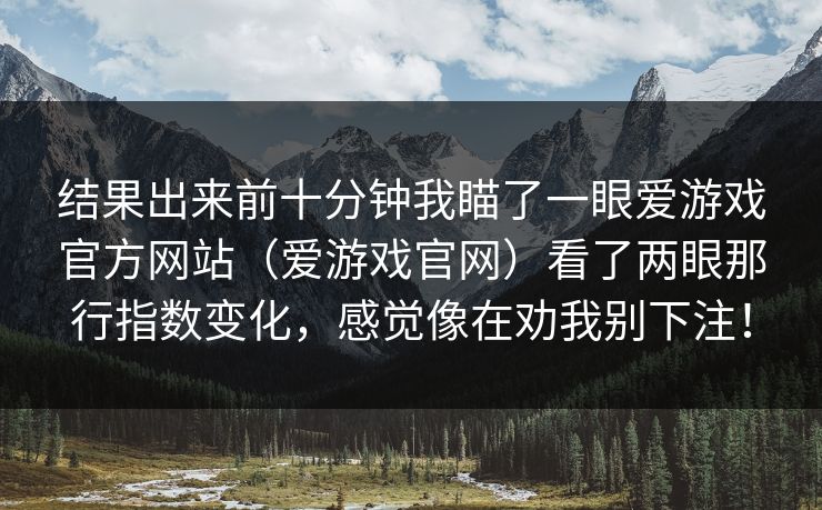 结果出来前十分钟我瞄了一眼爱游戏官方网站（爱游戏官网）看了两眼那行指数变化，感觉像在劝我别下注！