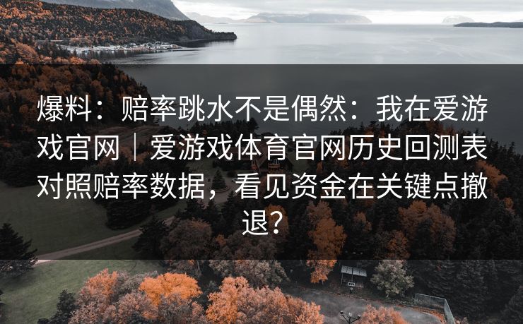爆料：赔率跳水不是偶然：我在爱游戏官网｜爱游戏体育官网历史回测表对照赔率数据，看见资金在关键点撤退？